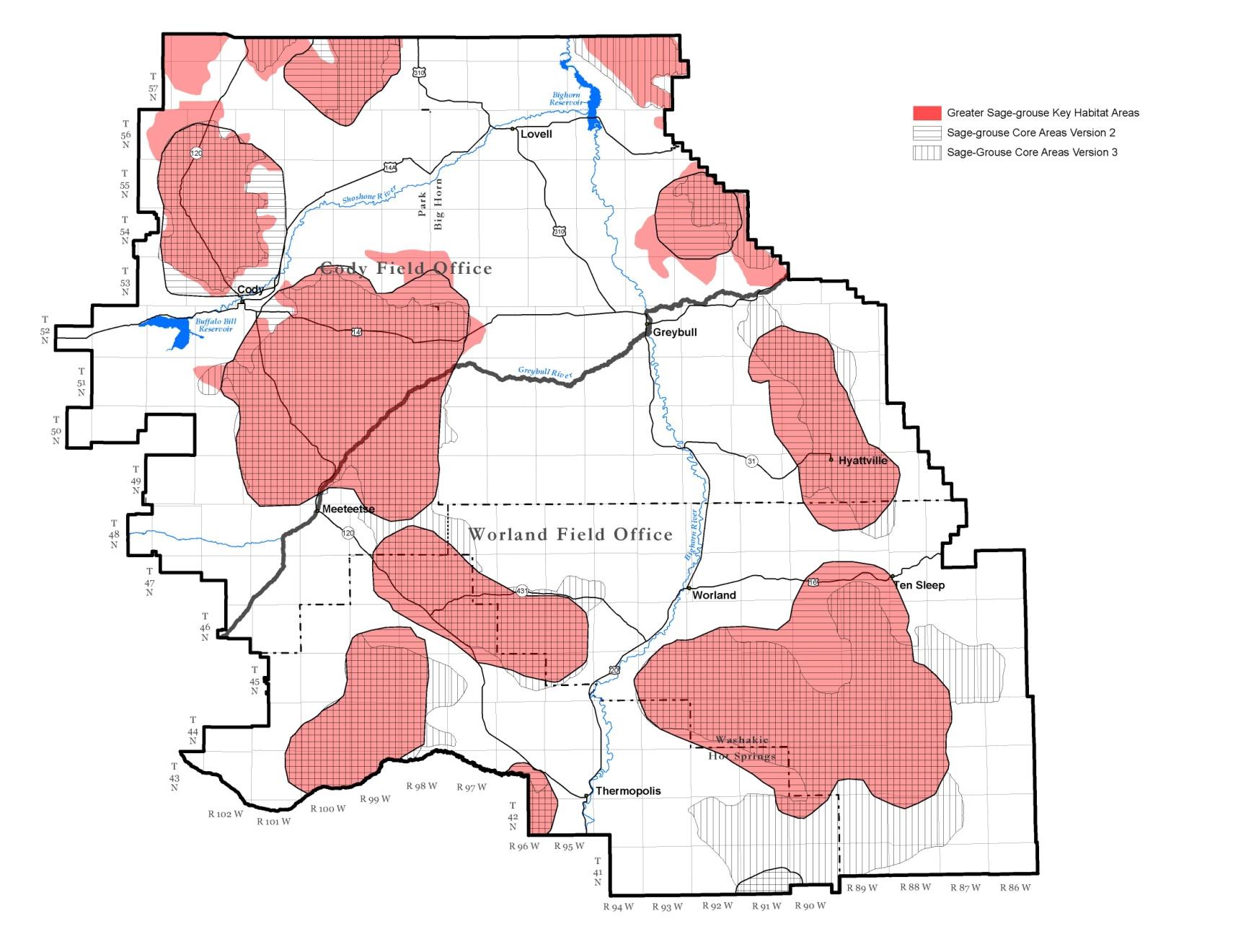 Sage-grouse Core Areas and Key Habitat Areas in the Planning Area